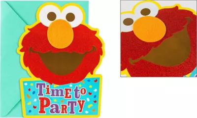 PartyCity Premium Glitter Elmo Invitations 8ct