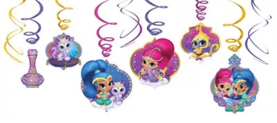 PartyCity Shimmer and Shine Swirl Decorations 12ct