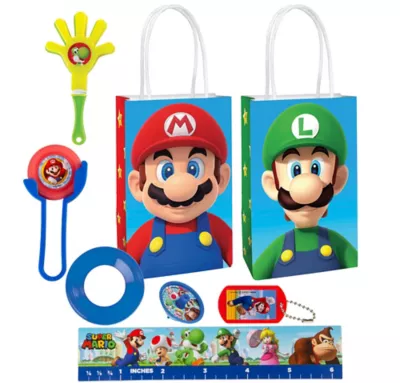 PartyCity Super Mario Basic Favor Kit for 8 Guests