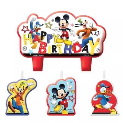 PartyCity Mickey Mouse Birthday Candles 4ct