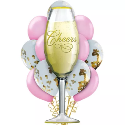  PartyCity Gold & Pink Champagne Balloon Kit