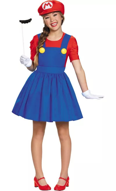  PartyCity Tween Girls Miss Mario Costume - Super Mario Brothers
