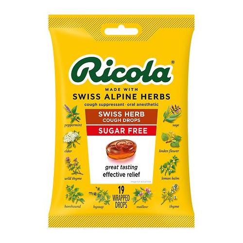 월그린 Walgreens Ricola Cough Suppressant Throat Drops Sugar Free Swiss Herb