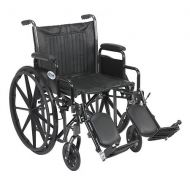 Walgreens Drive Medical Wheelchair 20-inch Silver Sport 2 with Detachable Desk Arms and Swing-Away Eleva 20 Seat Black