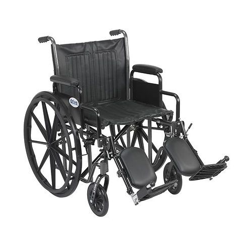 월그린 Walgreens Drive Medical Wheelchair 20-inch Silver Sport 2 with Detachable Desk Arms and Swing-Away Eleva 20 Seat Black