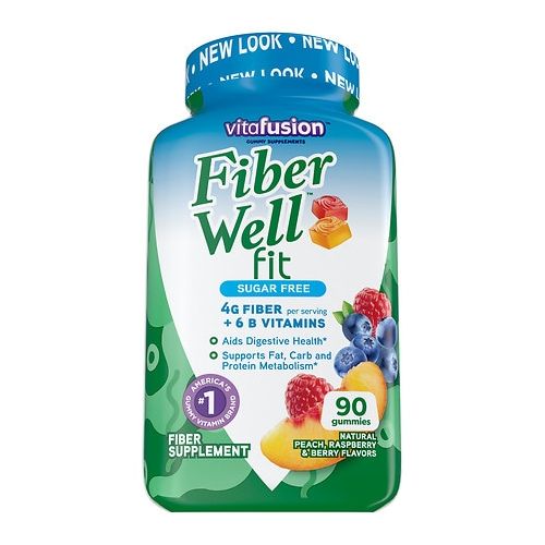 월그린 Walgreens Vitafusion Fiber Well Fit Gummies, Weight Management Peach, Strawberry & Berry
