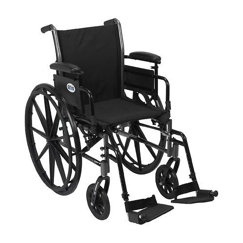 월그린 Walgreens Drive Medical Cruiser III Lightweight Wheelchair w FlipBack Removable Adj Desk Arms & FootRest 16 Inch Black