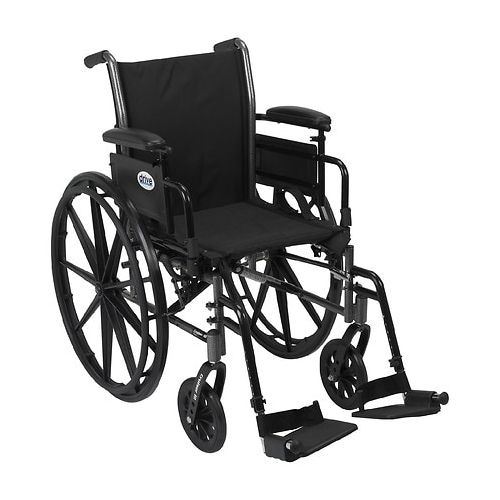 월그린 Walgreens Drive Medical Cruiser III Lightweight Wheelchair w FlipBack Removable Adj Desk Arms & FootRest 18 Inch Black