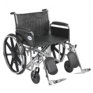 Walgreens Drive Medical Sentra EC Heavy Duty Wheelchair with Detachable Full Arms and Elevating Leg Rest 24 inch Black