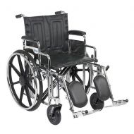 Walgreens Drive Medical Sentra Extra Heavy Duty Wheelchair w Detachable Desk Arms and Elevating Leg Rest 20 Inch Seat Chrome & Black