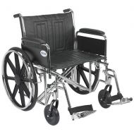 Walgreens Drive Medical Sentra EC Heavy Duty Wheelchair with Detachable Full Arms and SwingAway Footrest 24 inch Black