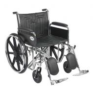 Walgreens Drive Medical Sentra EC Heavy Duty Wheelchair with Detachable Full Arms and Elevating Leg Rest 22 Inch Seat Black