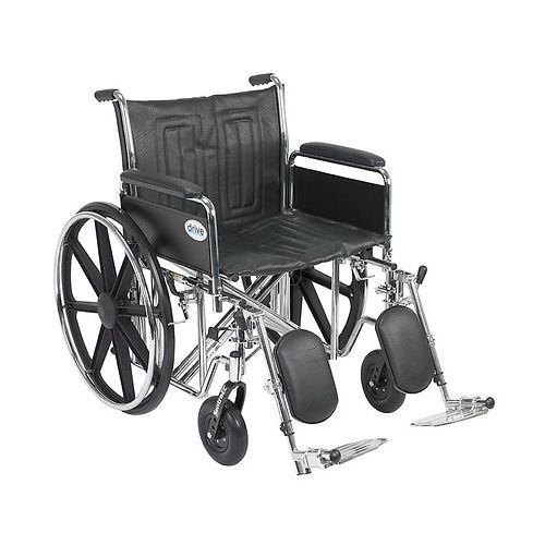 월그린 Walgreens Drive Medical Sentra EC Heavy Duty Wheelchair with Detachable Full Arms and Elevating Leg Rest 22 Inch Seat Black