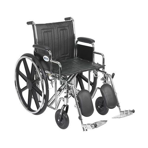 월그린 Walgreens Drive Medical Sentra EC Heavy Duty Wheelchair with Detachable Desk Arms and Elevating Leg Rest 20 Inch Seat Black