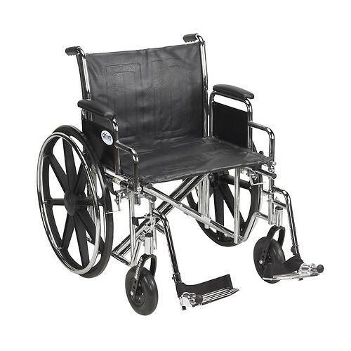 월그린 Walgreens Drive Medical Sentra EC Heavy Duty Wheelchair with Detachable Desk Arms and SwingAway Footrest 22 Seat Black
