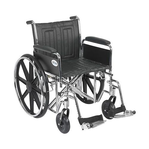 월그린 Walgreens Drive Medical Sentra EC Heavy Duty Wheelchair with Detachable Full Arms and SwingAway Footrest 20 Inch Seat Black