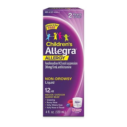 월그린 Walgreens Allegra Childrens 12 Hour Allergy Relief 30mg Oral Suspension Berry