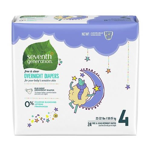 월그린 Walgreens Seventh Generation Baby Overnight Diapers Stage 4, 22+ lbs