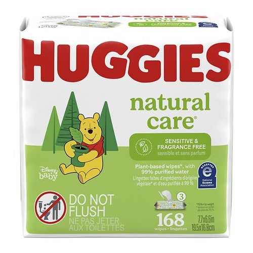 월그린 Walgreens Huggies Natural Care Baby Wipes, Soft Pack (168 Sheets), Fragrance-free, Alcohol-free, Hypoallergenic Fragrance Free