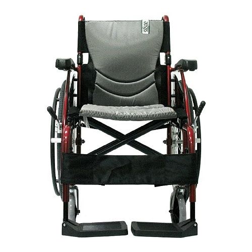 월그린 Walgreens Karman 18 inch Aluminum Wheelchair with Swing Away Footrests, 25 lbs. Red
