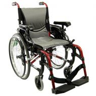 Walgreens Karman 18 inch Aluminum Wheelchair with Height Adjustable Flip-Back Armrests , 29 lbs. Red