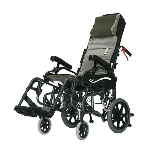 월그린 Walgreens Karman 18 inch Tilt in Space Reclining Aluminum Transport Wheelchair, 34 lbs. Black