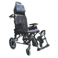 Walgreens Karman Reclining 18 inch Aluminum Transport Wheelchair, 33lbs Black
