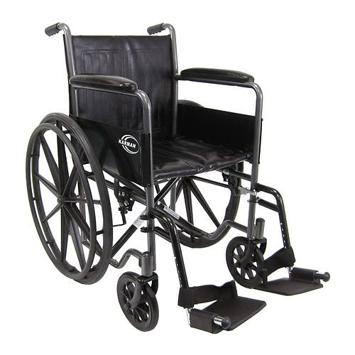 월그린 Walgreens Karman 18 inch Steel Wheelchair with Fixed Armrests, 37lbs Silver