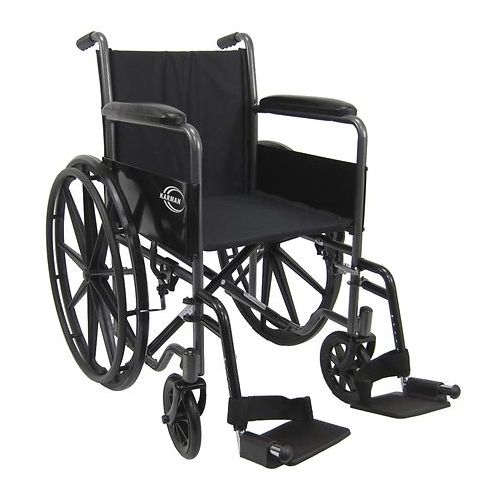 월그린 Walgreens Karman Lightweight 18 inch Steel Wheelchair with Fixed Armrests, 34lbs Silver