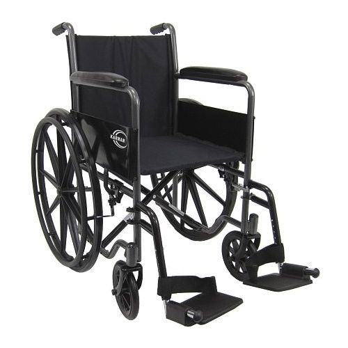 월그린 Walgreens Karman Lightweight 16 inch Steel Wheelchair with Fixed Armrests, 34lbs Silver