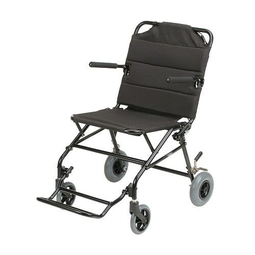 월그린 Walgreens Karman 18 inch Aluminum Ultra-lightweight Travel Chair with Flip-Back Armrests, 18lbs Black