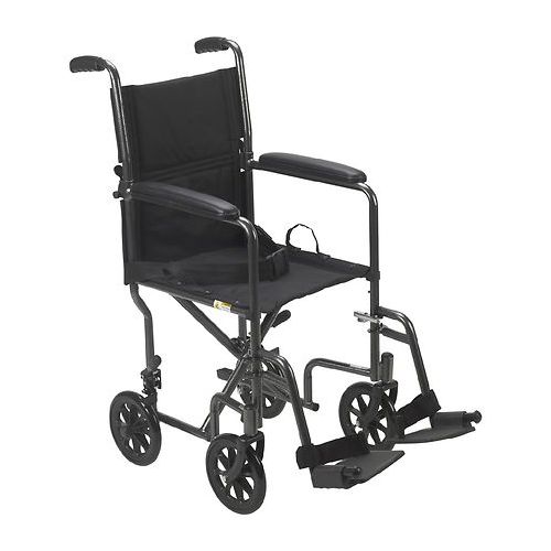 월그린 Walgreens Drive Medical Lightweight Transport Wheelchair with Swing-away Footrest-19-inch Silver Vein