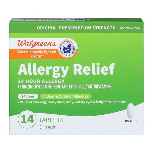월그린 Walgreens Wal-Zyr 24 Hour Allergy 10mg Tablets