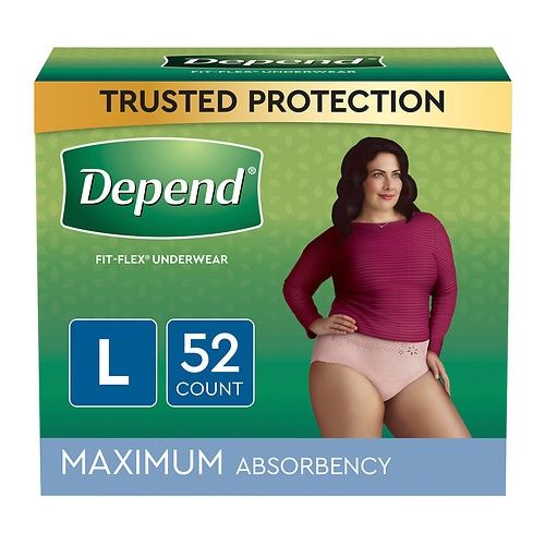 월그린 Walgreens Depend Incontinence Underwear for Women, Maximum Absorbency Large Soft Peach