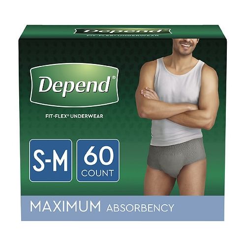 월그린 Walgreens Depend Incontinence Underwear for Men, Maximum Absorbency SmallMedium Gray