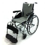 Walgreens Karman 18in Seat Ergonomic Transport Wheelchair Silver