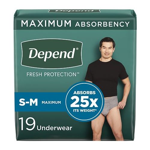 월그린 Walgreens Depend Incontinence Underwear for Men, Maximum Absorbency SM