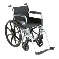 Walgreens Medline Excel Basic Wheelchair Permanent Full Length Arms 18 x 16 Seat Silver