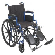 Walgreens Drive Medical Wheelchair with Flip Back Desk Arms and Elevating Leg Rests 20 Inch Seat Blue Streak