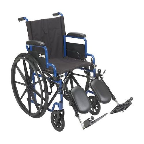 월그린 Walgreens Drive Medical Wheelchair with Flip Back Desk Arms and Elevating Leg Rests 20 Inch Seat Blue Streak