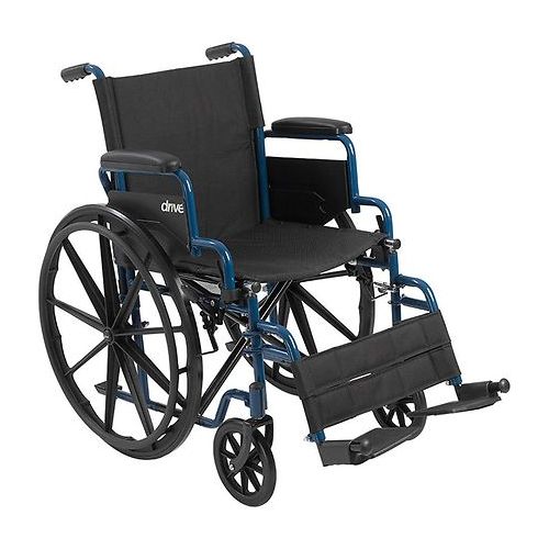 월그린 Walgreens Drive Medical Blue Streak Wheelchair with Flip Back Desk Arms and Swing Away Footrest 16 Seat Blue