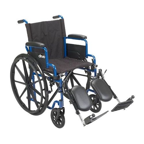 월그린 Walgreens Drive Medical Blue StreakWheelchair with Flip Back Desk Arms and Elevating Leg Rests 16 Seat Blue