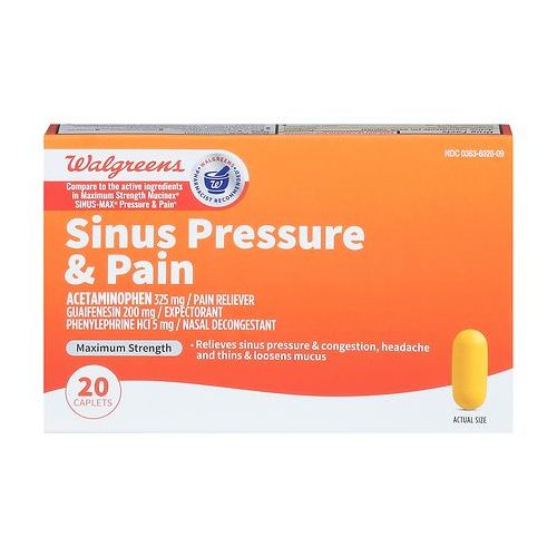 월그린 Walgreens Mucus Relief Sinus Pressure & Pain Caplet