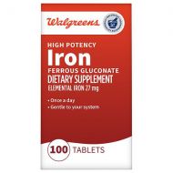 Walgreens High Potency Iron Ferrous Gluconate 27mg, Tablets