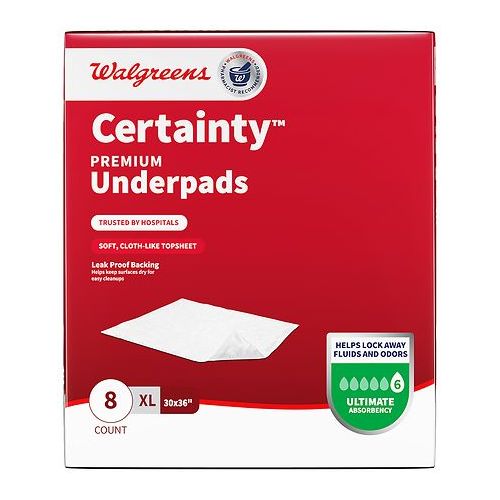 월그린 Walgreens Certainty Premium Underpads, Ultimate Absorbency X-Large