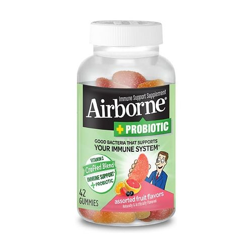 월그린 Walgreens Airborne Plus Probiotic Gummies Assorted Fruit Flavors