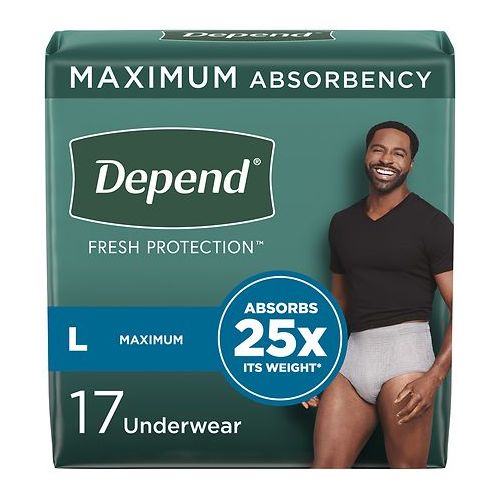 월그린 Walgreens Depend Fit-Flex Incontinence Underwear for Men, Maximum Absorbency Large