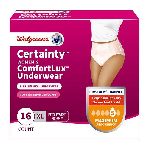 월그린 Walgreens Certainty Womens Underwear, Maximum Absorbency X-Large