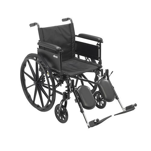 월그린 Walgreens Drive Medical Cruiser X4 Dual Axle Wheelchair with Adjustable Full Arms, Elevating Leg Rests 18 inch Seat Silver Vein
