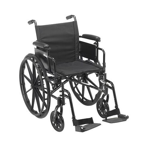 월그린 Walgreens Drive Medical Cruiser X4 Dual Axle Wheelchair with Adjustable Desk Arms, Swing Away Footrests 20 inch Seat Silver Vein
